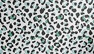 Ambesonne Leopard Peel & Stick Wallpaper for Home, Abstract Colored Animal Skin Print Spots Pattern Cold Tones, Self-Adhesive Living Room Kitchen Accent, 13" x 36", Sea Green Charcoal Grey