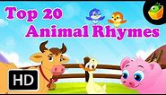 Top 20 Animal Nursery Rhymes | 20+ Mins | Compilation of Cartoon/Animated Songs For Kids
