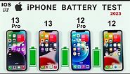 iOS 17.2 iPhone 13 Pro vs 13 vs 12 Pro vs 12 Battery Drain Test in 2024