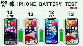 iOS 17.2 iPhone 13 Pro vs 13 vs 12 Pro vs 12 Battery Drain Test in 2024