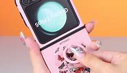 Funermei (2in1 for Samsung Galaxy Z Flip 4 Case for Women Girls Flowers Cute Phone Cover Pretty Aesthetic Floral Design with Ring Stand Girly Luxury Funda for Samsung Z Flip 4 Cases 6.7'' (2022)