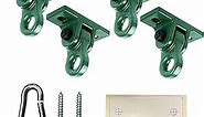 ABUSA Heavy Duty Green Swing Hangers Screws Bolts Included Over 5000 lb Capacity Playground Porch Yoga Seat Trapeze Wooden Sets Indoor Outdoor (4 Pack)