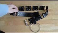 Grunge/Goth Metal Rectangular Ring Leather Belt