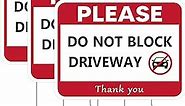 Thyle 3 Pcs 17 x 13 Inch No Parking Signs Do Not Block Driveway Sign Corrugated Plastic Double Sided No Trucks in Driveway Sign with 6 Tall Stands for Outdoor Vehicle Safety Supplies (Red)