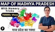 Madhya Pradesh Map 2023 | मध्य प्रदेश का नक्शा | District & Divisions | Memory Tricks by Ma'am Richa