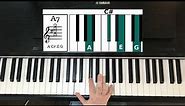 Play A7 Chord On Piano - How To