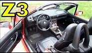 2000 BMW Z3 ROADSTER CONVERTIBLE, START UP, walk around and review