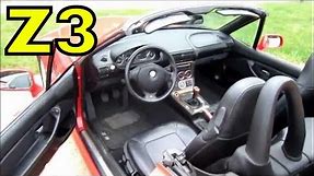 2000 BMW Z3 ROADSTER CONVERTIBLE, START UP, walk around and review