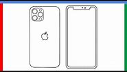 How to draw Apple iphone step by step for beginners