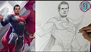 How to draw( Superman) comic style // full outline tutorial ( Easy )