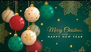Happy new year 2024 and Merry Christmas 2024 background video with baubles and stars 100% free