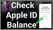 How To Check Apple ID Balance