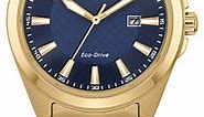 Citizen Eco-Drive Peyten Blue Dial Gold-Tone SS Bracelet Watch, 41mm - BM7532-54L