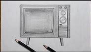 How to draw television step by step for beginners/ Easy TV drawing
