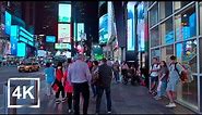 4K Walking in New York City - Times Square Nightlife - HDR - Binaural - USA