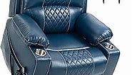 Large Power Lift Recliner Chair Sofa with Massage and Heat for Big and Tall Elderly,Infinite Positions,Dual Motor,Cup Holders,Extended Footrest,Air Leather Home Theater Seat