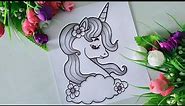 How To Draw Creative Unicorn | Beautiful Art | Easy Unicorn Drawing | Step By Step Drawing Tutorial