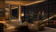 Night City Dreams | Cozy Bedroom Luxury with 4K Smooth Piano Jazz 🎵