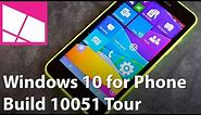 Windows 10 for Phone Build 10051 Tour