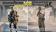 counter strike 2 vs Counter Strike Source details and physics comparison