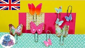DIY How to Make Butterfly Paper Clips *How to Paperclip* Scrapbook Papercraft Mathie