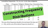 Constructing Frequency Distributions