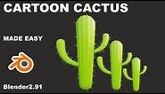 cartoon cactus modeling in blender 2.91