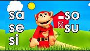 Sílabas sa se si so su - El Mono Sílabo - Videos Infantiles - Educación para Niños #