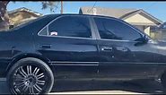 First Camry in Cali on 2s | Black 2000 Toyota Camry V6 3.0l on 22 inch rims 2 inch lift
