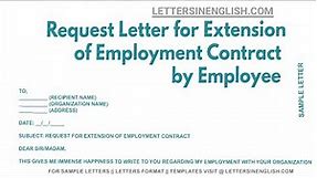 Request Letter for Extension of Employment Contract by Employee