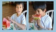 Kid eating fresh watermelon | delicious fruit | fruit snack for kids | healthy snack