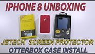 iphone 8 Unboxing Jetech Screen Protector otterbox case Install