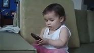 Funny Baby talking on phone