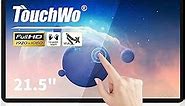 TouchWo 21.5 inch Capacitive Multi-Touch Screen Industrial Monitor, 16:9 Display 1920 x 1080P, Built-in Speakers, VGA & HDMI Monitor for PC, POS, Small Business, Restaurant