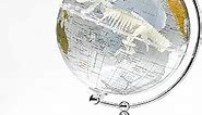 Tpmorwilfun Transparent Globe Illuminated Decorative World Globe 8" Diameter Gift Geographical Desktop Home Office Collectible Globe (Gold, dinosaur)