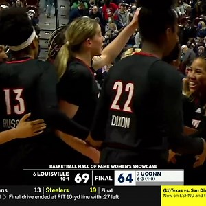 🗣 The Cardinals have knocked off the Huskies!!! University of Louisville Women's Basketball with the Top 10 win! #GoCards | Louisville Cardinals