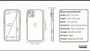 iPhone 13 Size, Measurements & Dimension Illustration