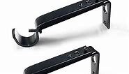 Curtain Rod Brackets Heavy Duty Adjustable Curtain Rod Holders Black for 7/8 or 1 Inch Rods, Set of 3 (Black, fits rods up to 1 inch)