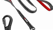 Tuff Pupper Heavy Duty Double Handle Dog Leash | Twist Locking Carabiner Dog Clip | Safety Lock Leash To Hold Strong Dogs | Reflective For Safe Night Walks | 6 Foot Dog Leash | For Medium & Large Dogs