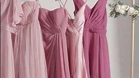 Obsessed with these pink bridesmaid dresses💗💗 #jjshouse #bridesmaiddresses #wedding