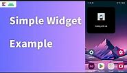 android simple widget | android widget example | android widget example source code | kotlin widget