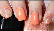 EASY ONE Color Nail Art - Peach / One Color Nails / Nail Art for BEGINNERS / Half French Manicure
