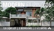 120 SQM 3 Bedroom Modern Filipino Small House Design | Modern Bahay na Bato | House Tour