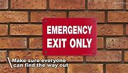 iSYFIX Emergency Exit Only Signs – 1 Pack 10x7 Inch – 100% Rust Free .040 Aluminum Signs, Laminated for Ultimate UV, Weather, Scratch, Water and Fade Resistance, Indoor and Outdoor
