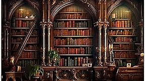 7x5Ft Library Backdrop, Bookcase Photo Background Ancient Wizard Bookshelf Backdrops for Photography Home Office Video Conference Zoom Photo Booth Props