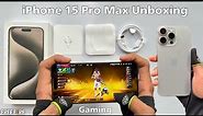 iPhone 15 Pro Max unboxing and gaming and all features