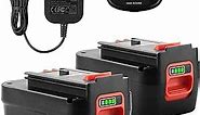 Powilling 2Pack 6.5Ah Lithium Battery Replacement for Black and Decker 18V Battery Firestorm 18v Battery HPB18 HPB18-OPE 244760-00 A1718 FS18FL FSB18 Firestorm 18V Battery(Charger Included)