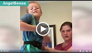 Tiffany shows how her autistic son wears the AngelSense GPS tracking device