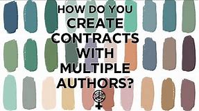 How do you write a contract for multiple authors? (A People's Guide to Publishing)