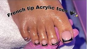 Acrylic toe tutorial (French tips) | How to do acrylic toes